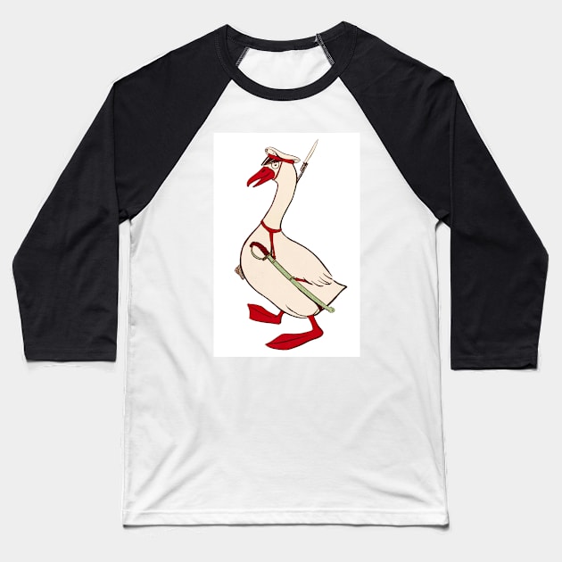 Goose-Stepping Goose Baseball T-Shirt by alexp01